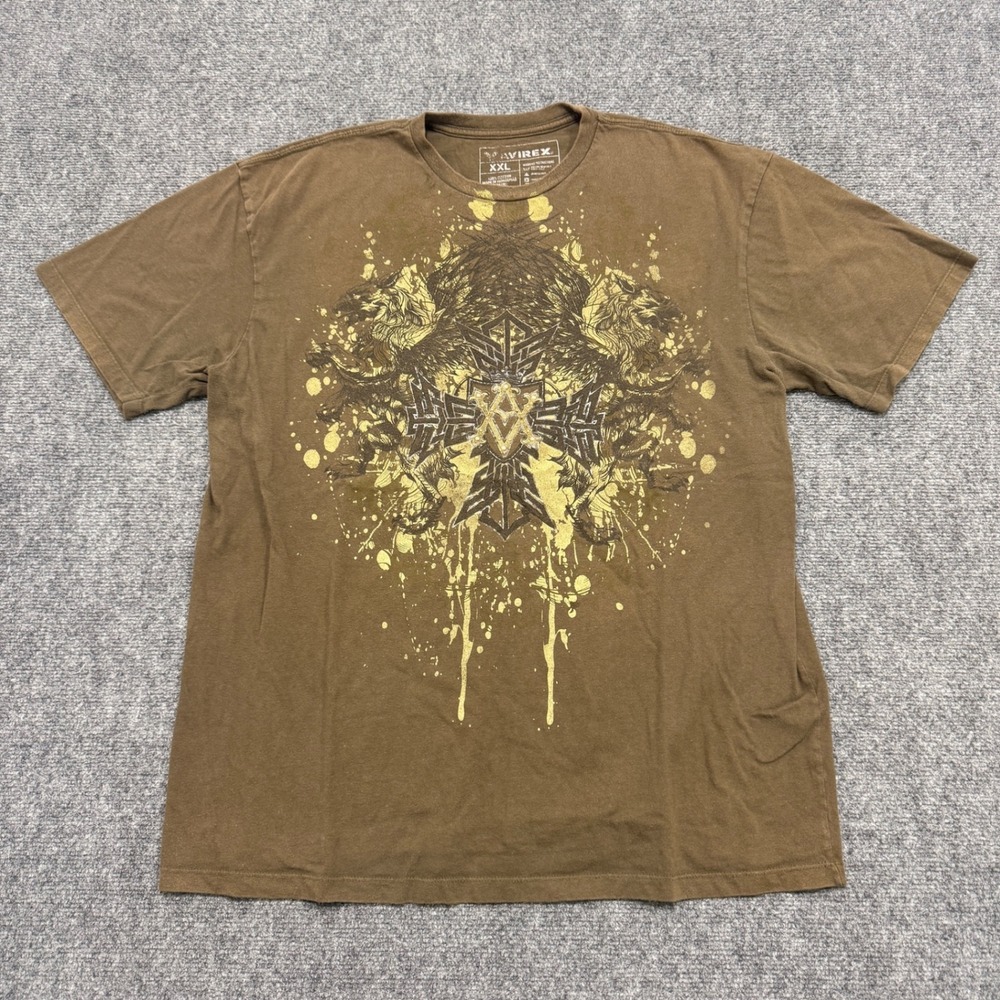 Y2K Avirex T-Shirt Mens XXL Green Grunge Skater